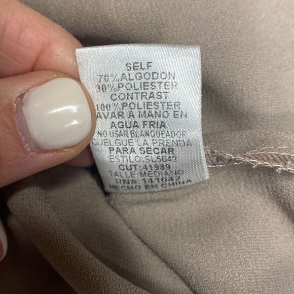 She + Sky Taupe Ruffle Sleeve Top Size Medium - Picture 7 of 8